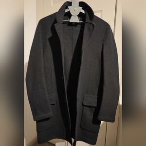 DKNY Men's Black Wool Overcoat Size M